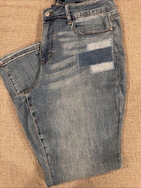 Judy Blue Light Blue Slim Straight boyfriend Jeans with Patchwork